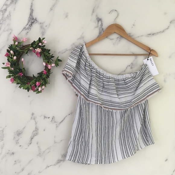 Bailey 44 Tops - {3/$25} Bailey 44 Striped One Shoulder Top